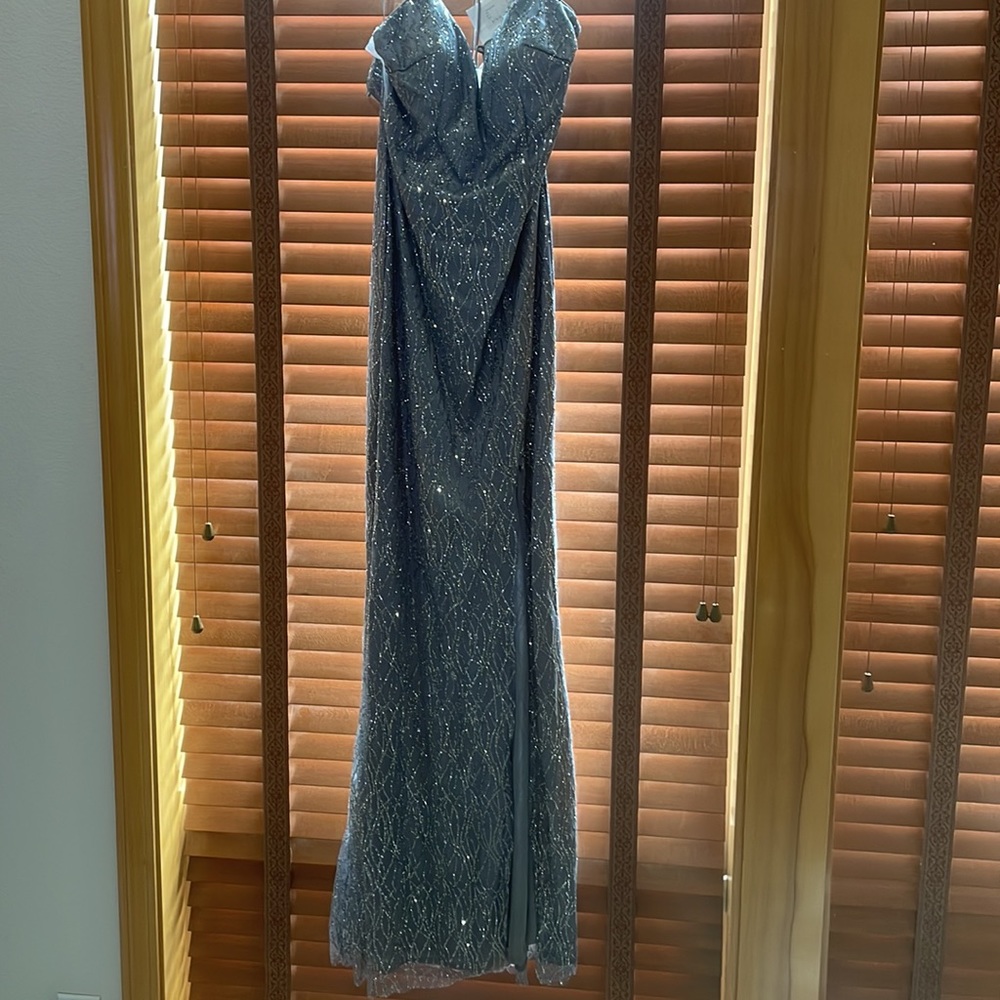 Grey and silver Dancing queen prom dress